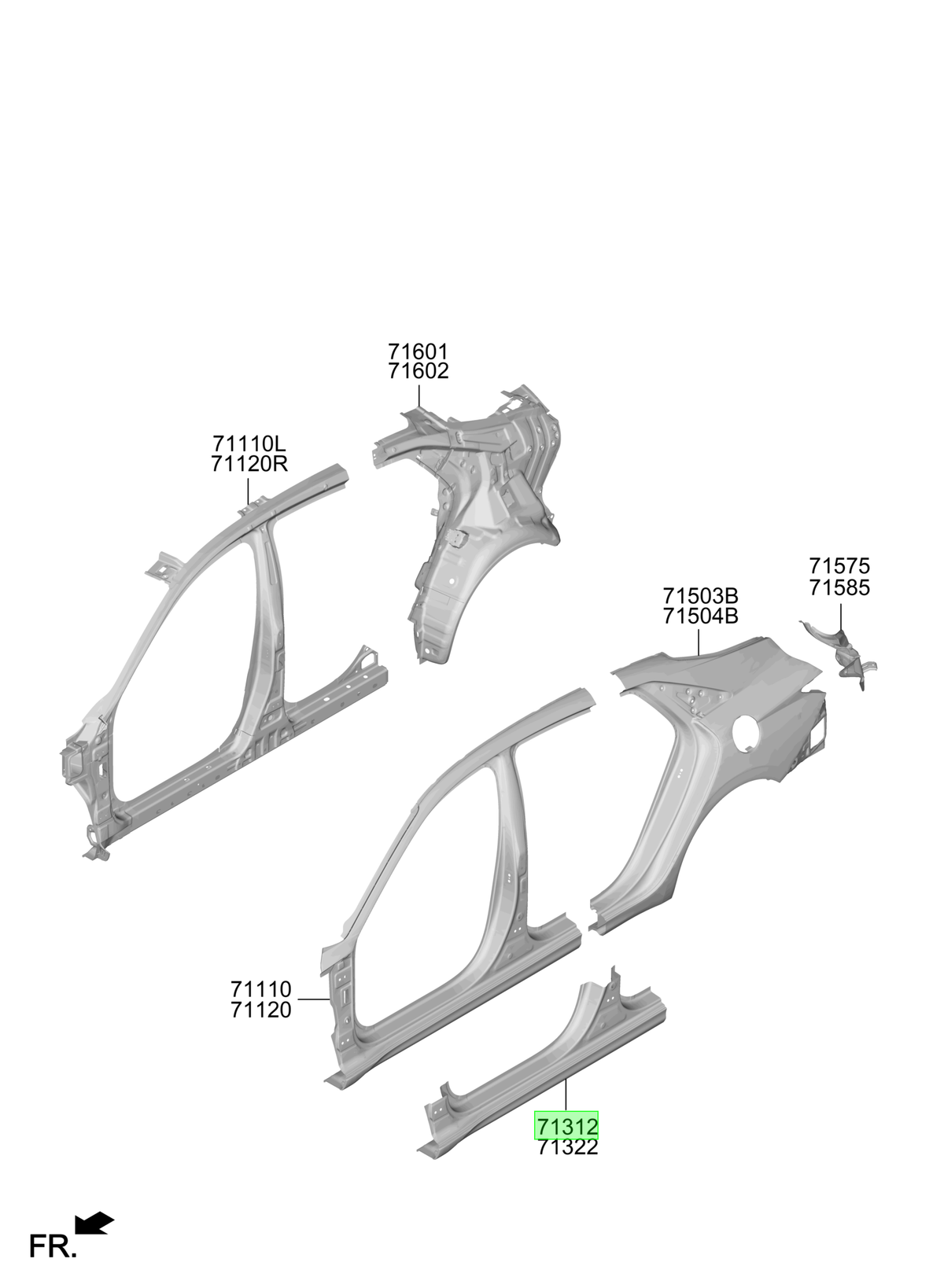 Zócalo Izq. Lh Original Para Hyundai Elantra 2020-2025
