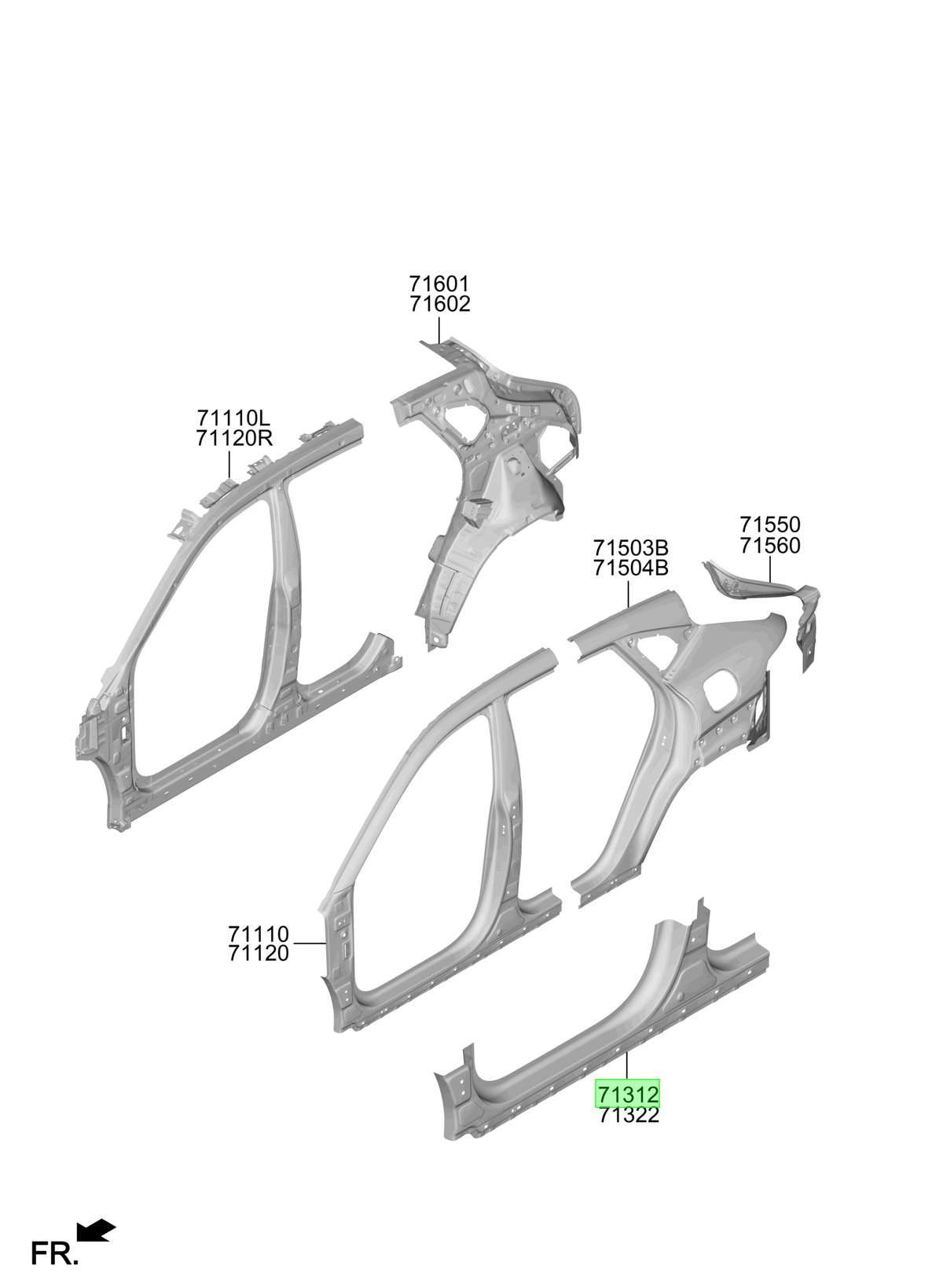 Zócalo Izq. Original Para Hyundai Kona 2023-2025