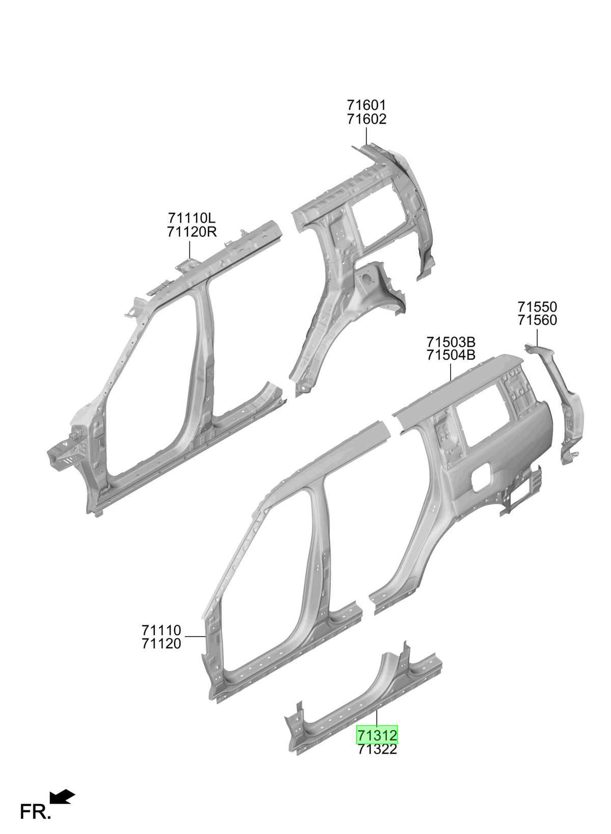 Zócalo Izq. Original Para Hyundai Santa Fe 2023-2025