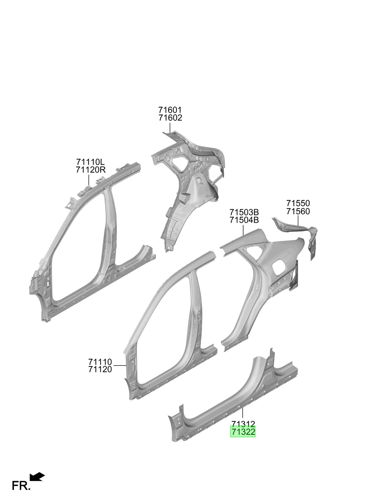 Zócalo Der. Rh Original Para Hyundai Kona 2023-2025