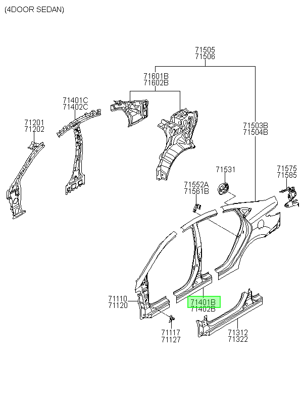 Pilar Central Lh Orig. Para Hyundai Accent Desde 2011