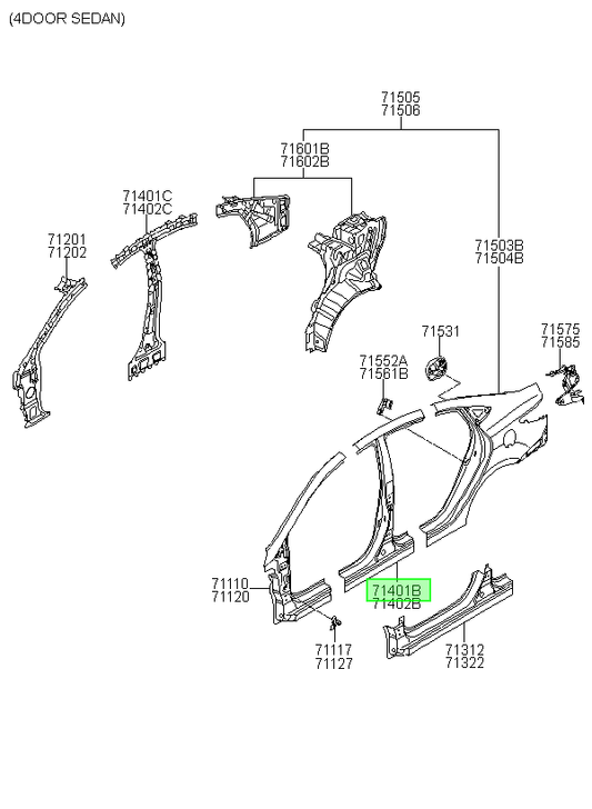 Pilar Central Lh Orig. Para Hyundai Accent Desde 2011