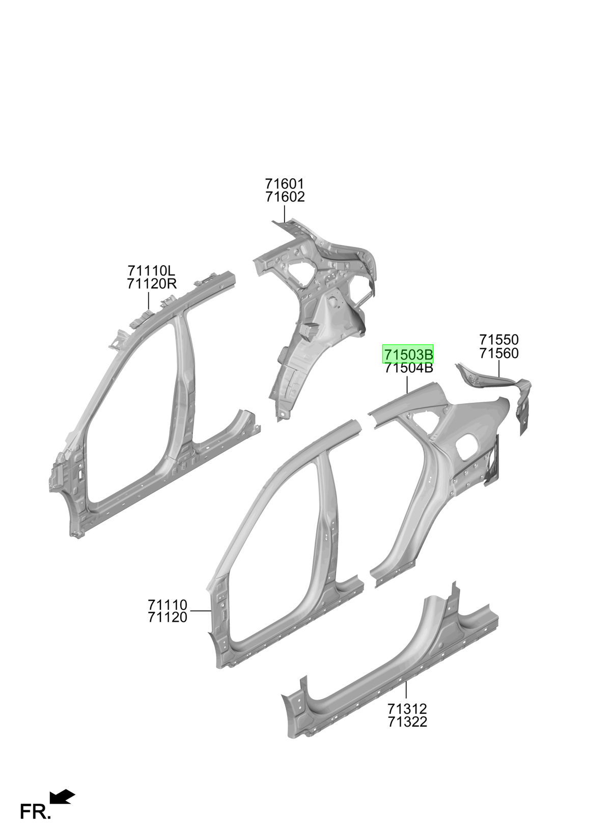 Panel Costado Tras. Izq. Lh Original Para Hyundai Kona