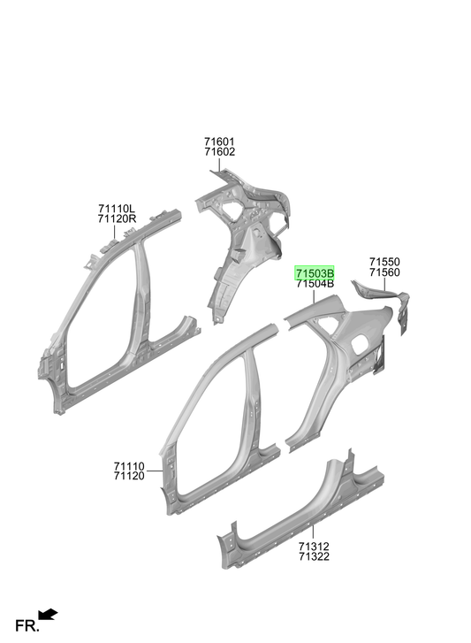 Panel Costado Tras. Izq. Lh Original Para Hyundai Kona
