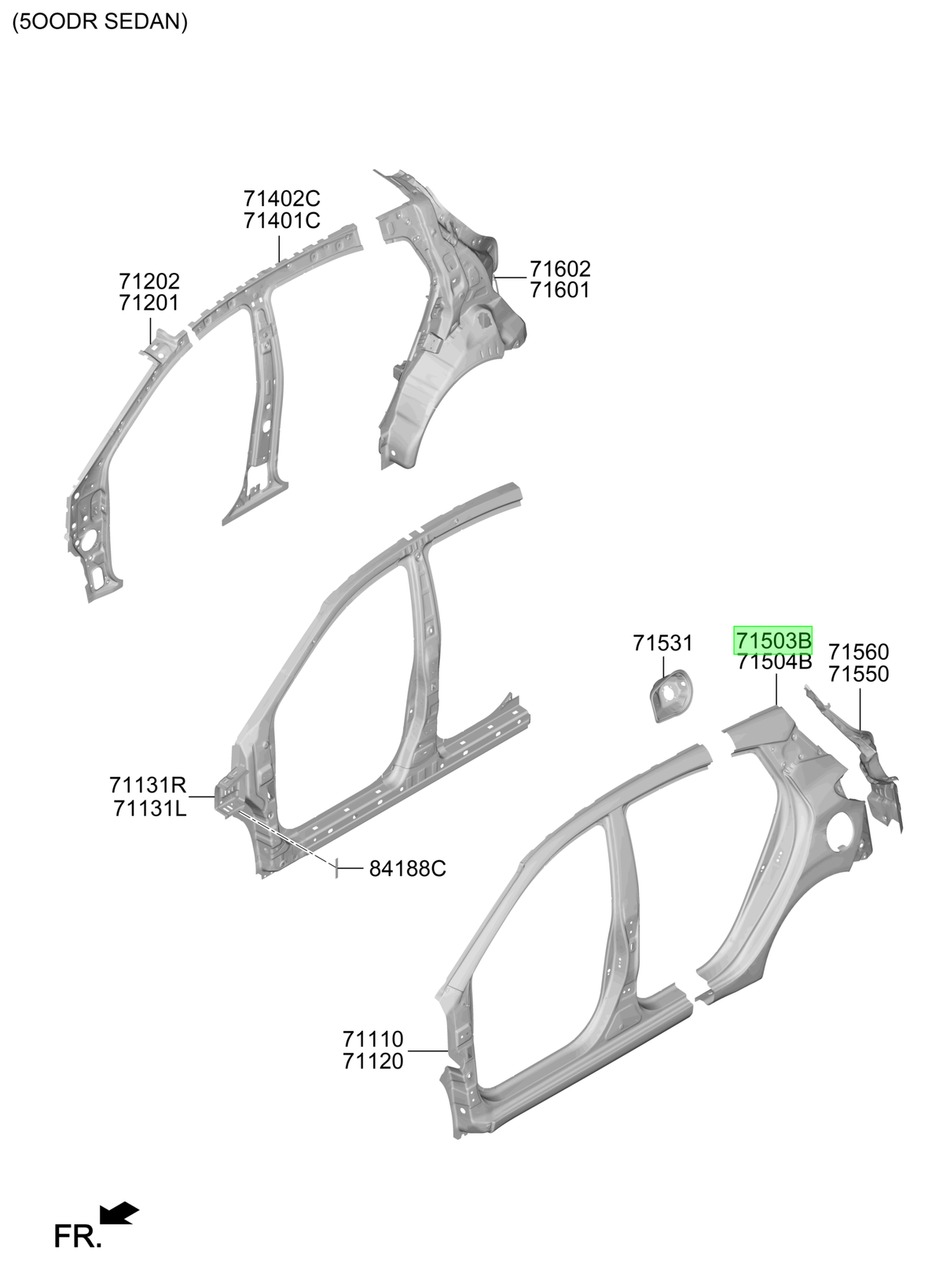 Panel Costado Lh Original Para Hyundai I10 2019-2025