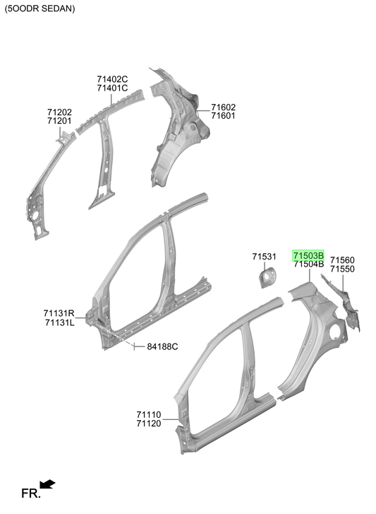 Panel Costado Lh Original Para Hyundai I10 2019-2025