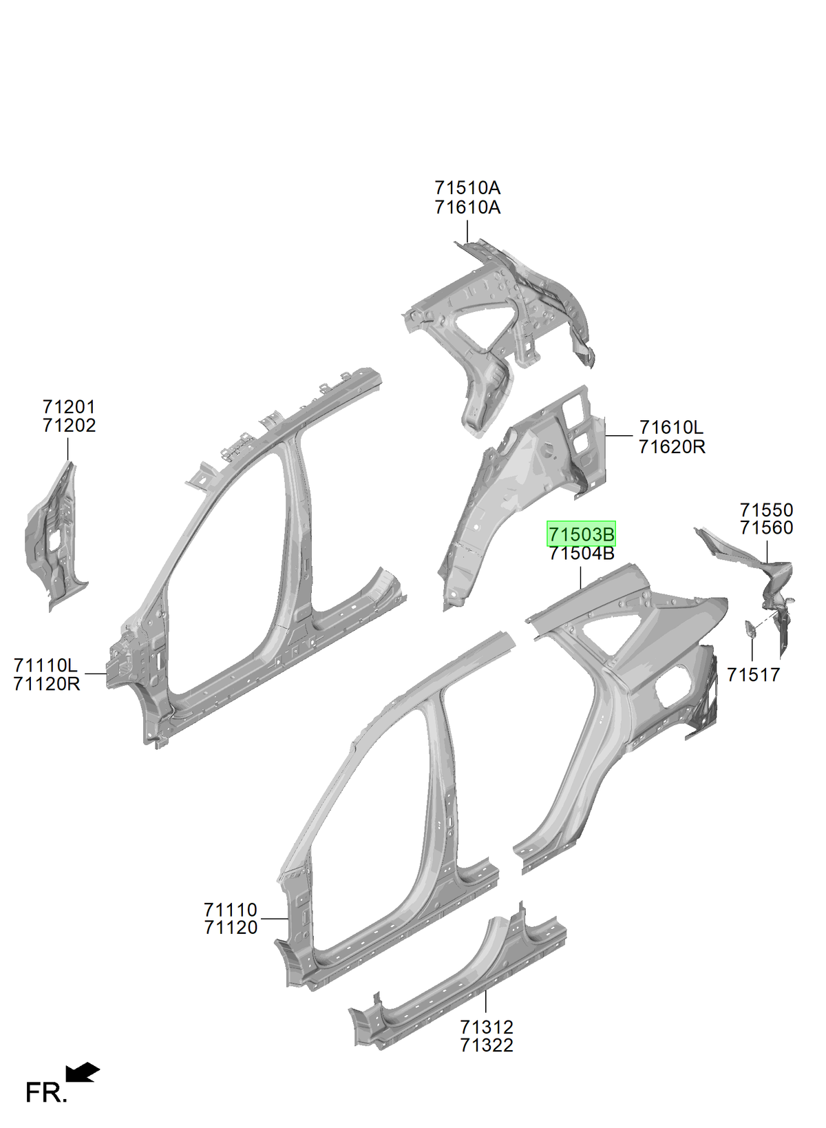 Panel Costado Tras. Izq. Lh Original Para Hyundai Tucson