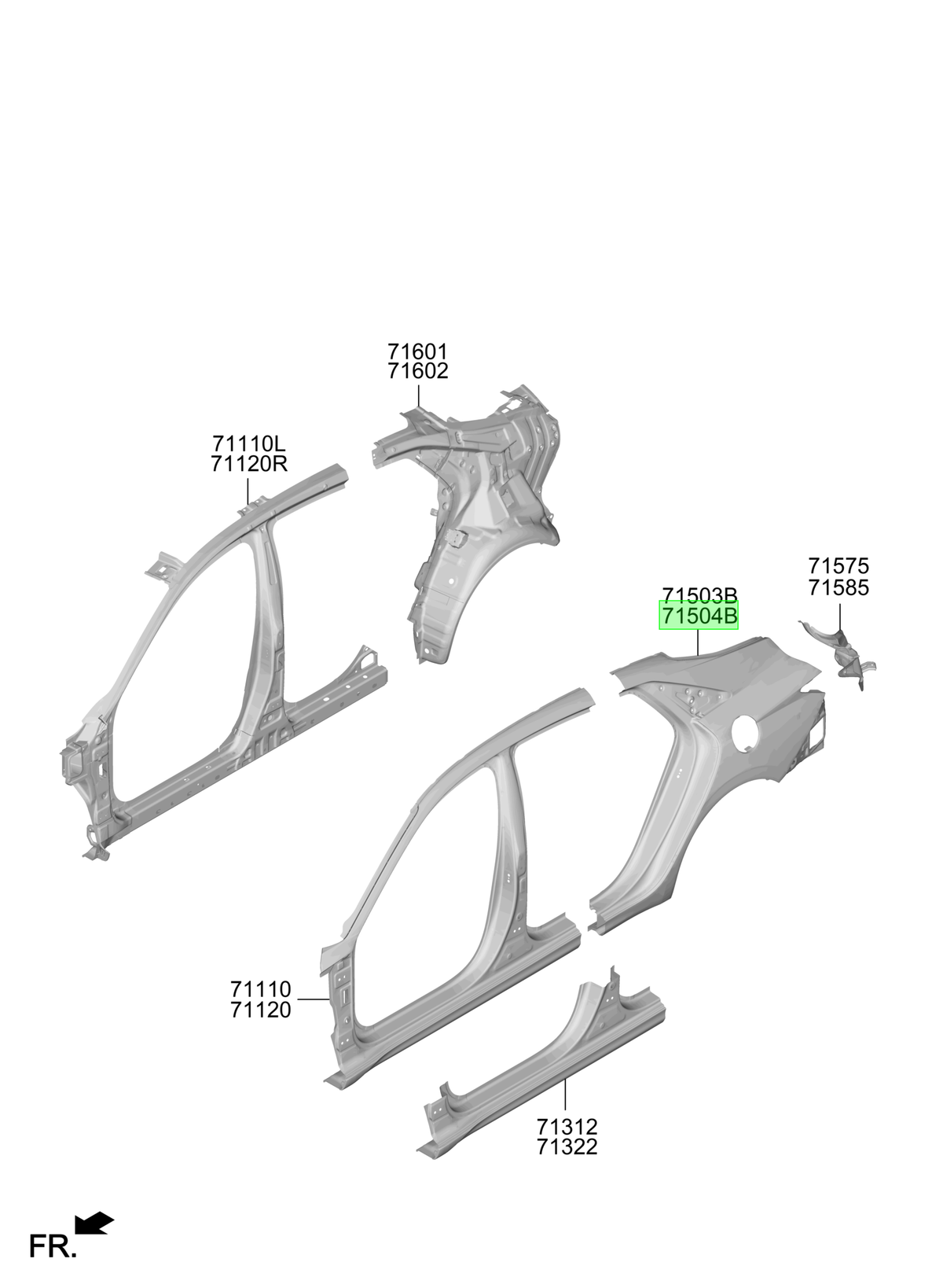 Panel Costado Rh Original Para Hyundai Elantra 2020-2025