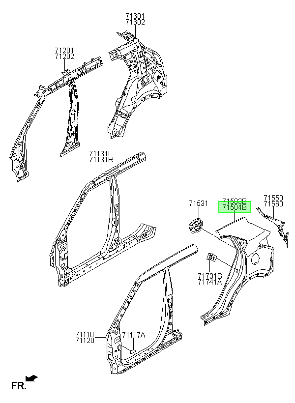 Costado Tras. Rh Orig. Para Hyundai Creta Desde 2016