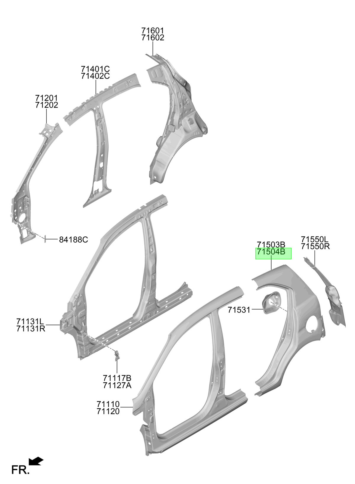 Costado Der. Rh Orig. Para Hyundai Atos Desde 2020