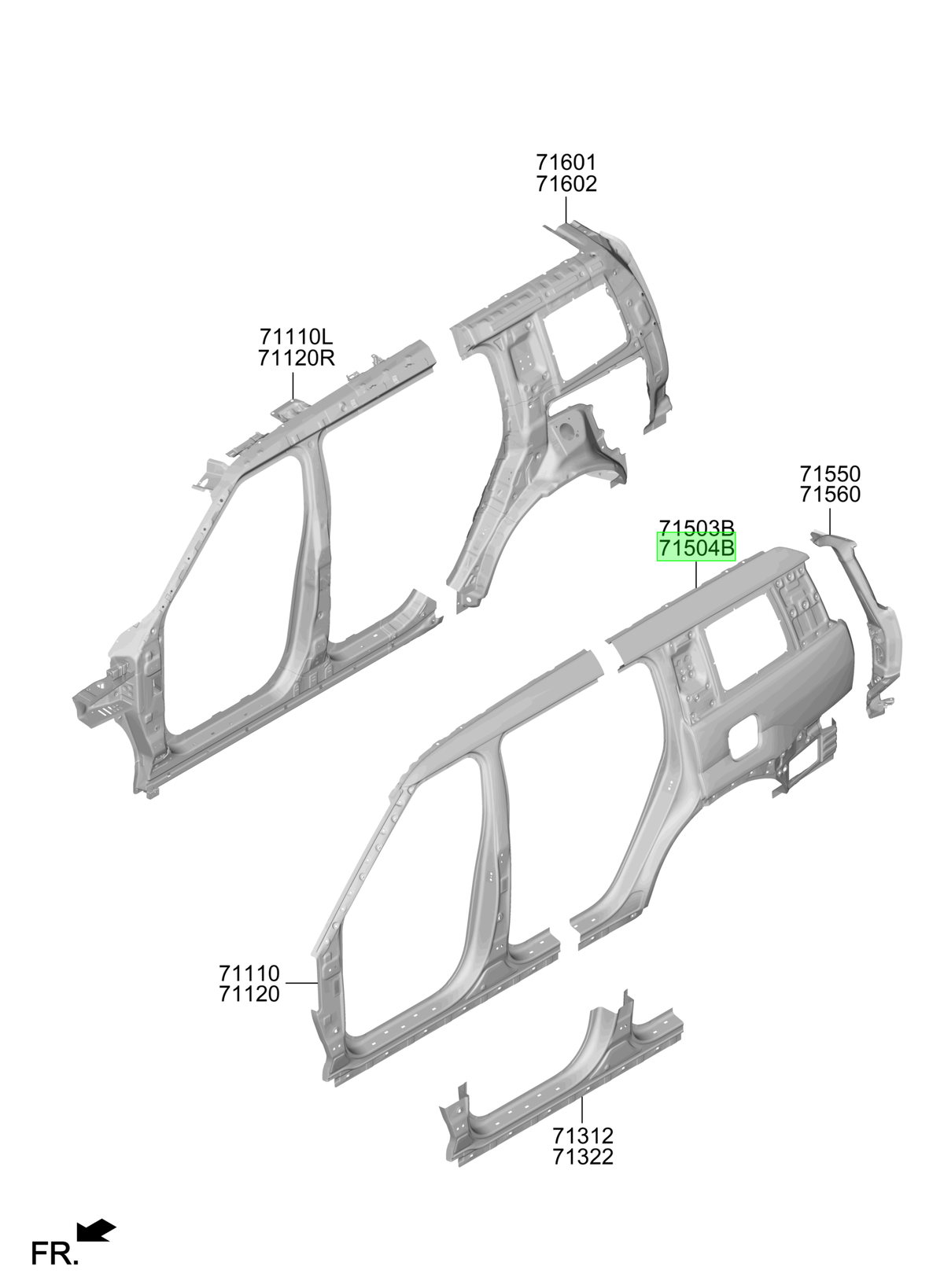 Panel Costado Tras. Der. Rh Original Para Hyundai Santa Fe