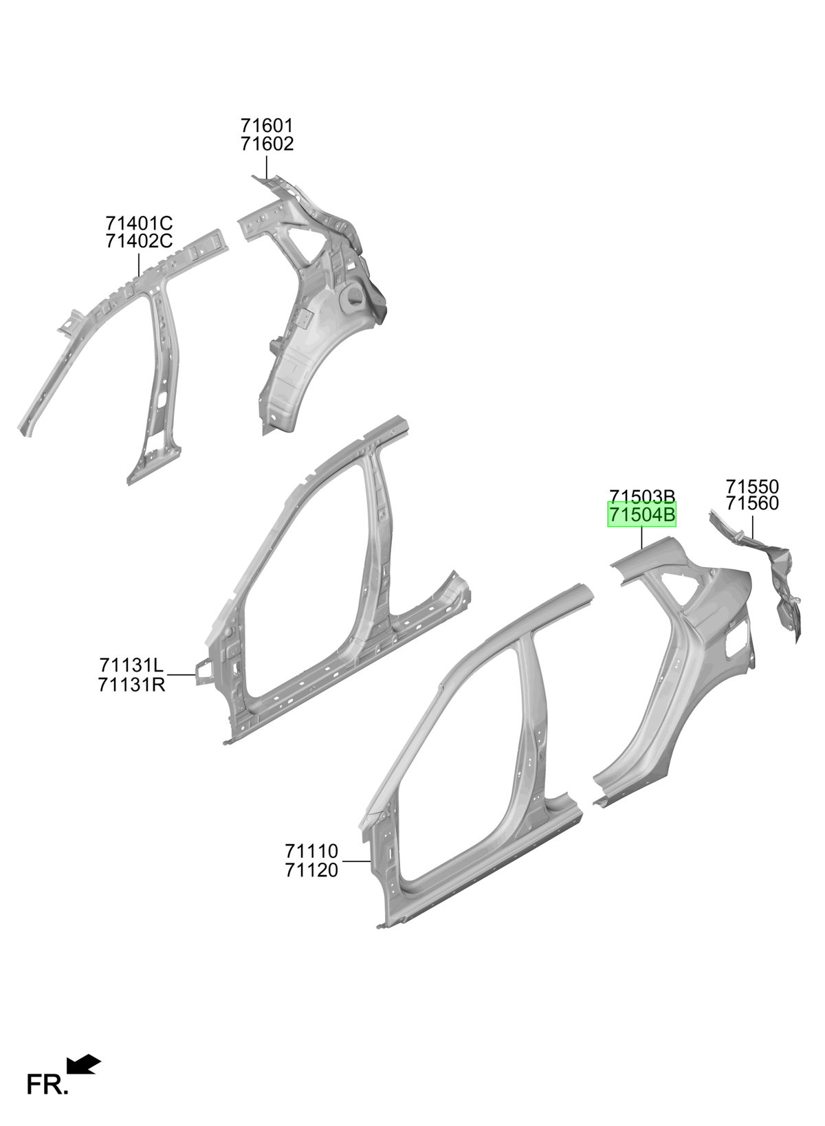 Panel Costado Original Para Hyundai I20 2020-2025