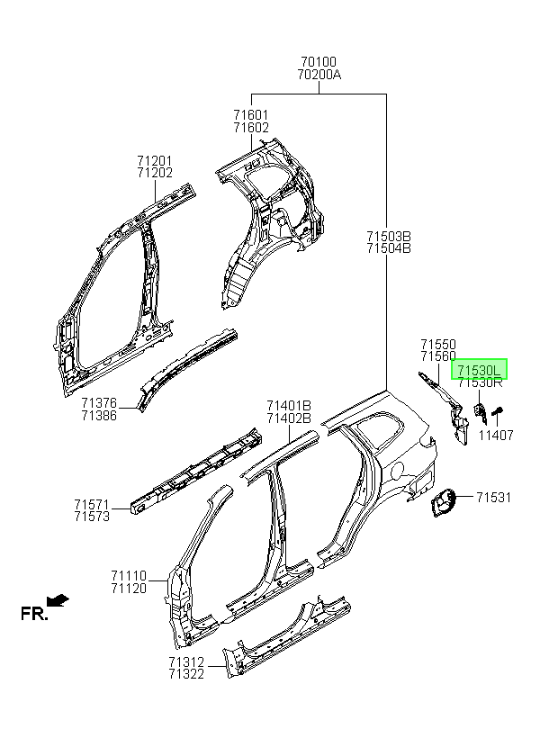 Panel Lh Tras. Lh Orig. Para Hyundai Santa Fe 2006-2012
