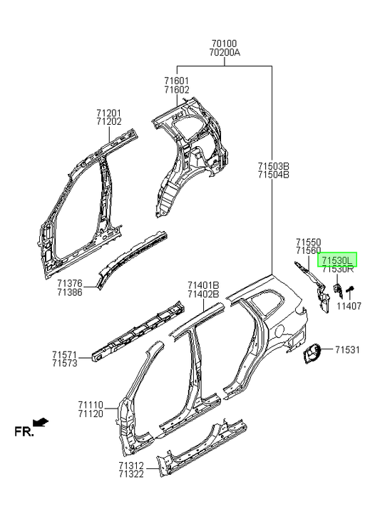 Panel Lh Tras. Lh Orig. Para Hyundai Santa Fe 2006-2012