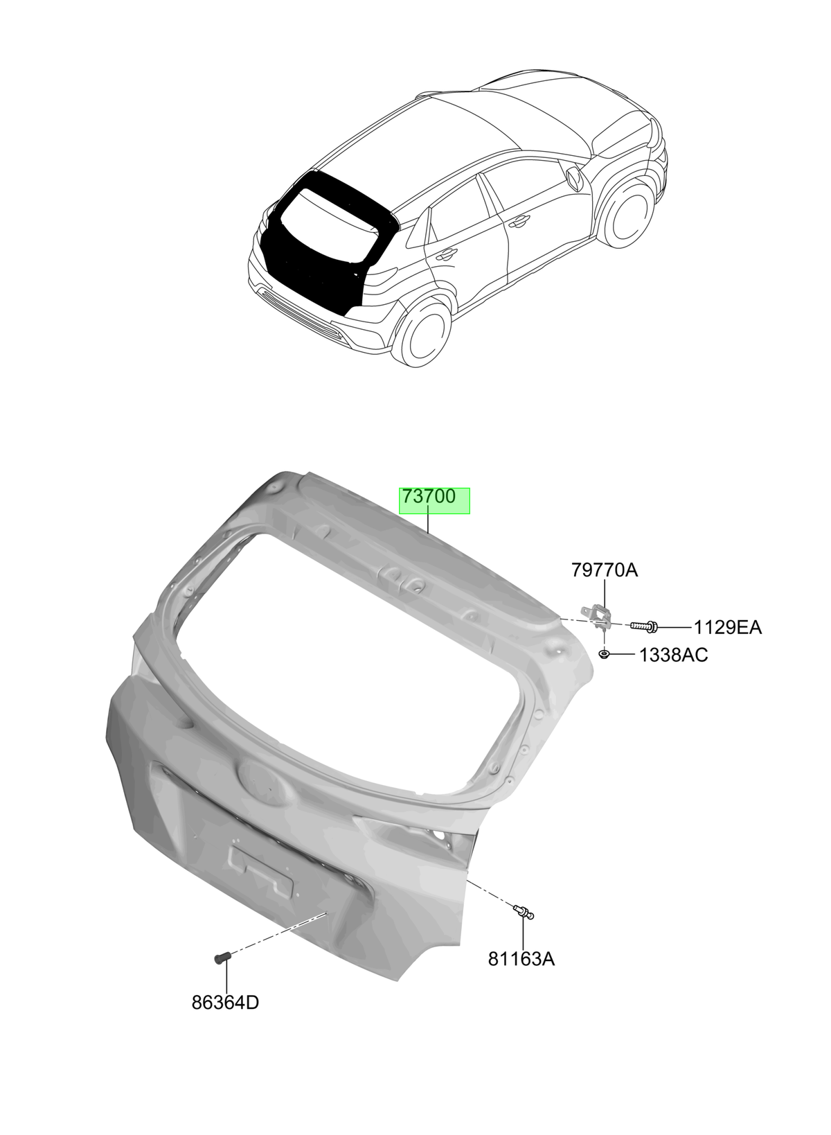Portón Original Para Hyundai Kona 2018-2024