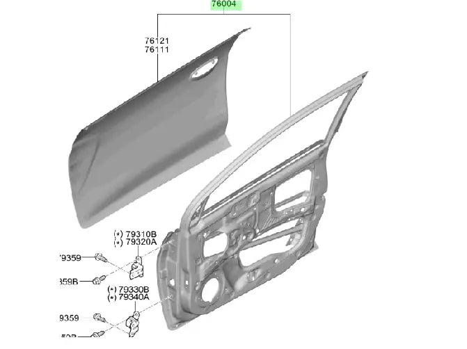 Puerta Del. Der. Del. Rh Orig. Para Hyundai Atos Desde 2020