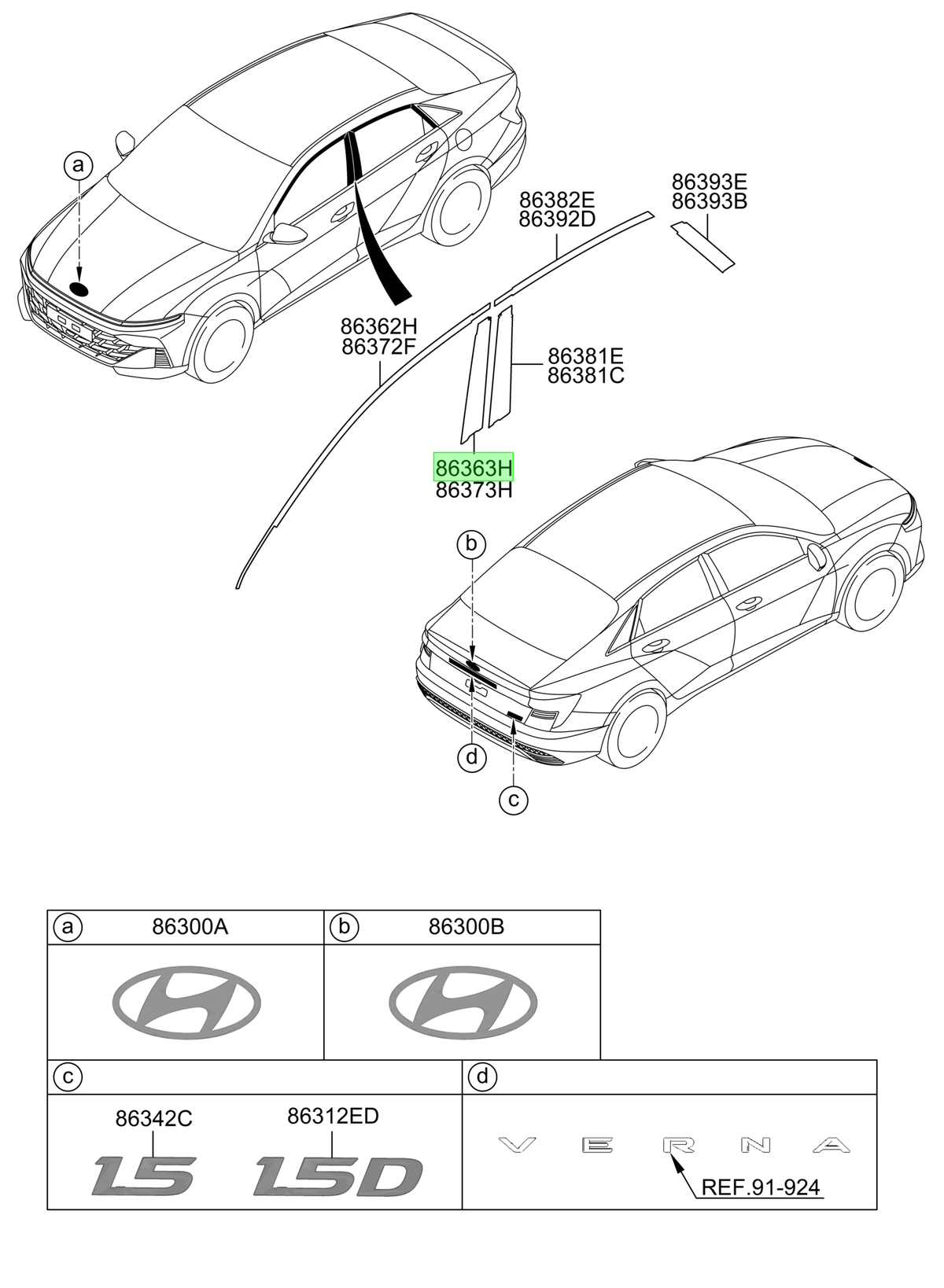 Blackout Lh Original Para Hyundai Accent 2023-2025