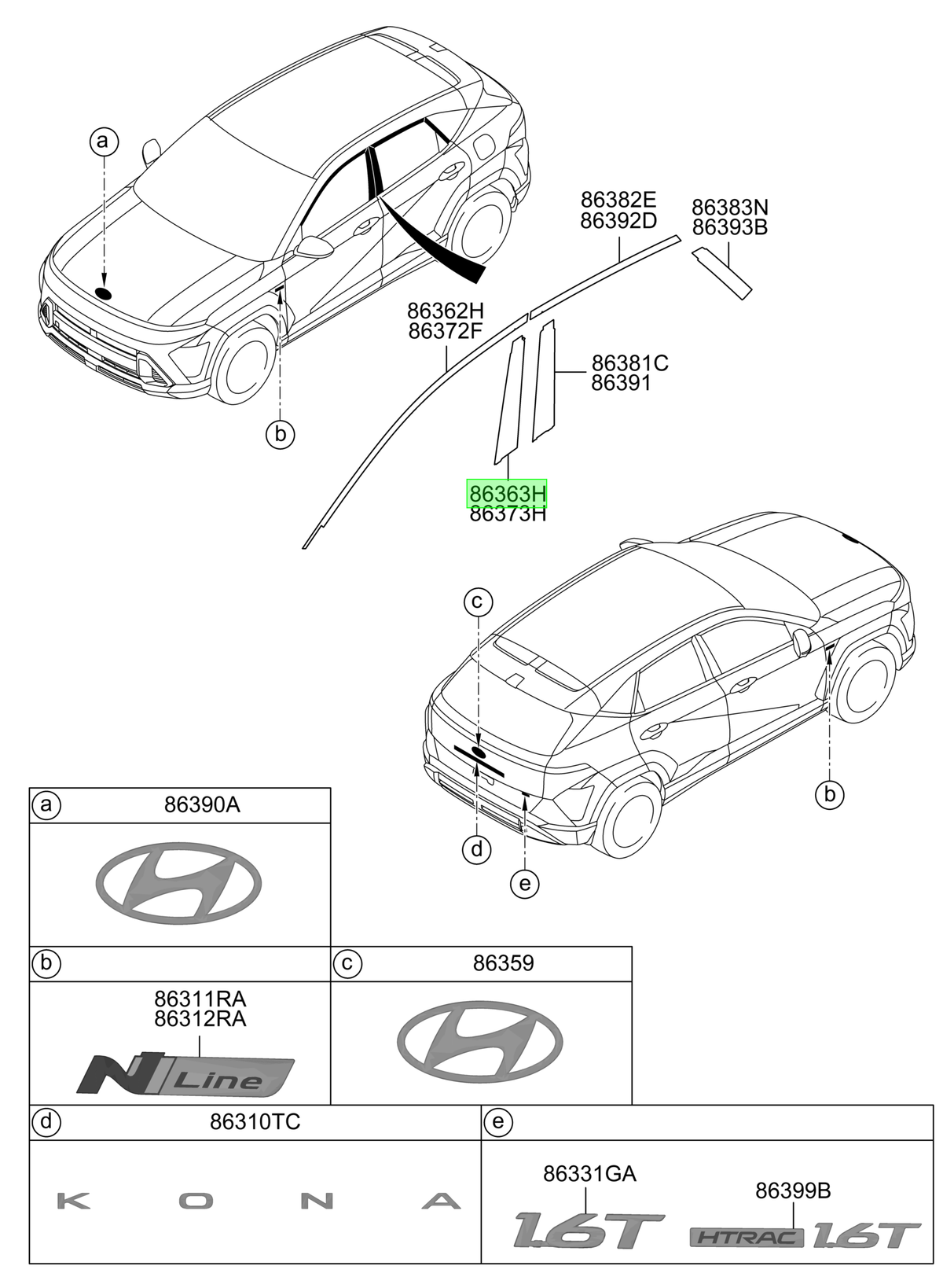 Blackout Rh Original Para Hyundai Kona 2023-2025