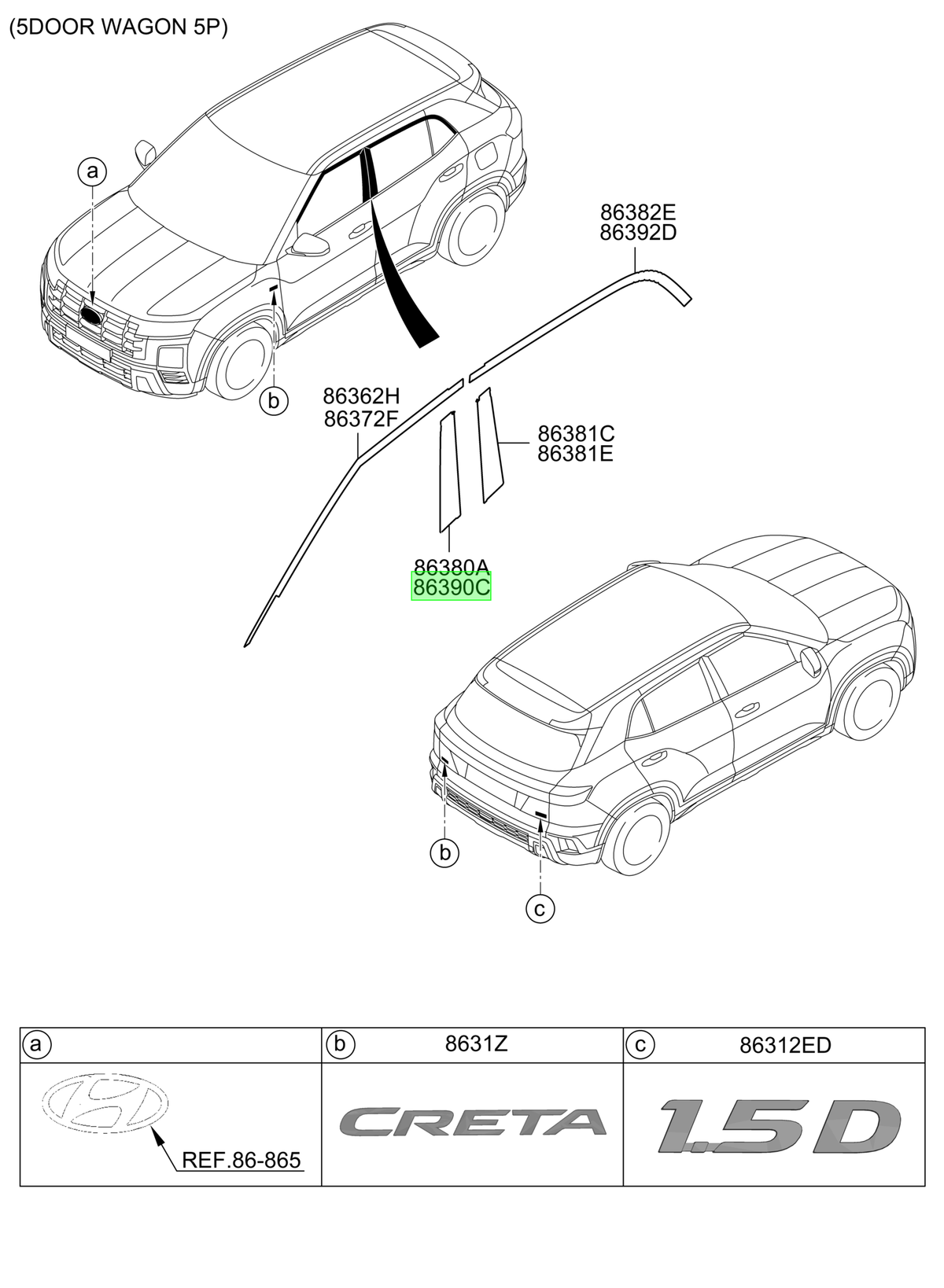 Blackout Pilar Tras. Der. Rh Original Para Hyundai Creta
