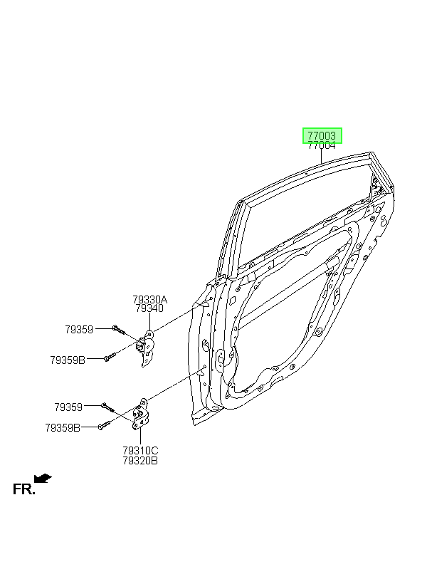 Puerta Tras. Izq. Lh Original Para Hyundai Sonata 2009-2015