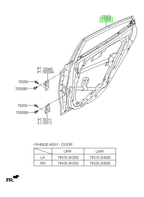 Puerta Tras. Rh Orig. Para Hyundai Elantra 2011-2015
