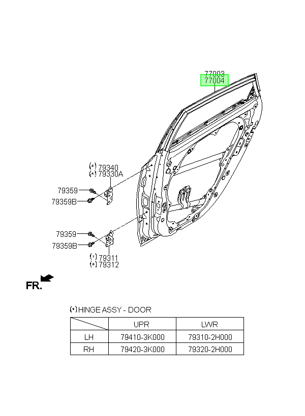 Puerta Tras. Rh Orig. Para Hyundai I30 2013-2017