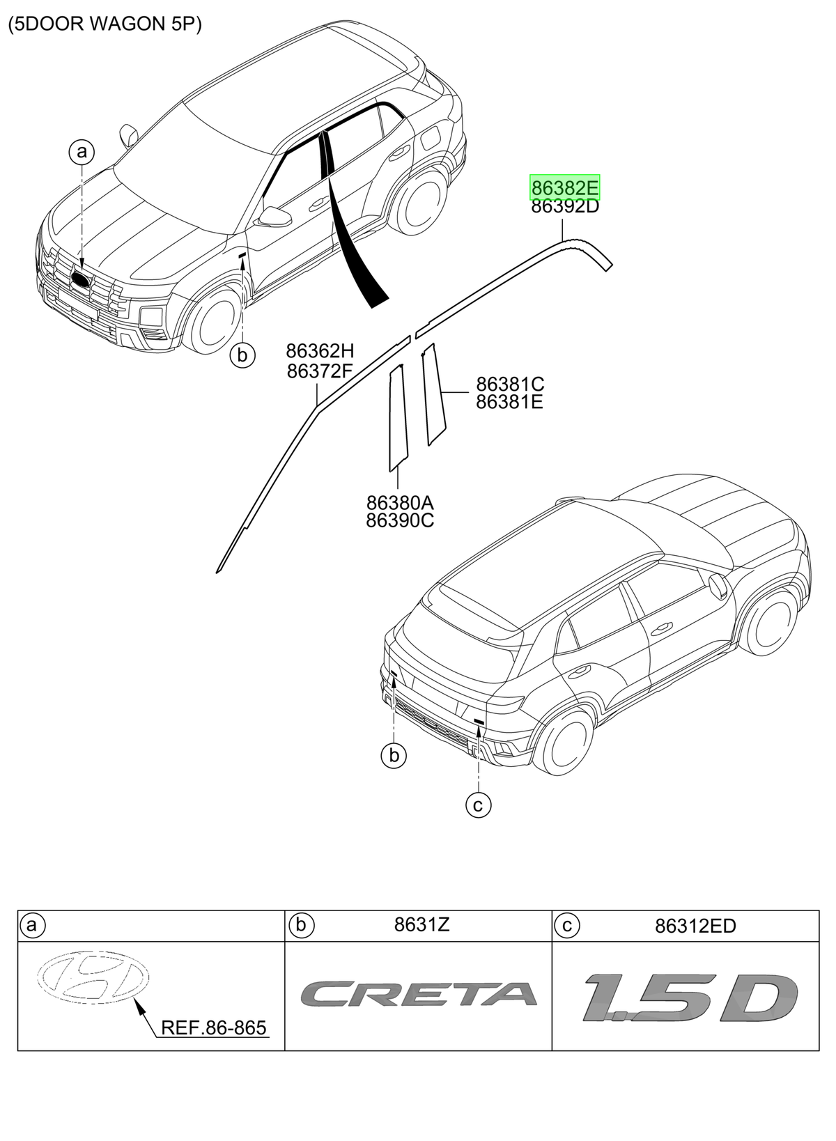 Autoadhesivo Marco Tras. Izq. Lh Original Para Hyundai Creta