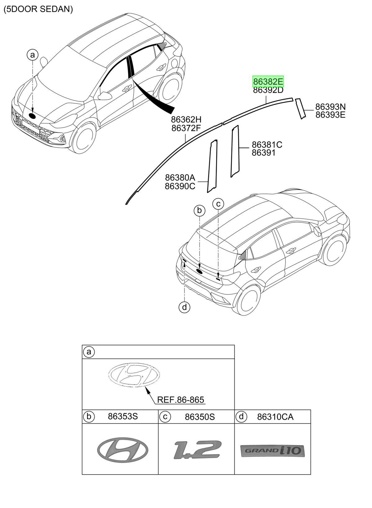 Autoadhesivo Marco Tras. Izq. Lh Original Para Hyundai I10