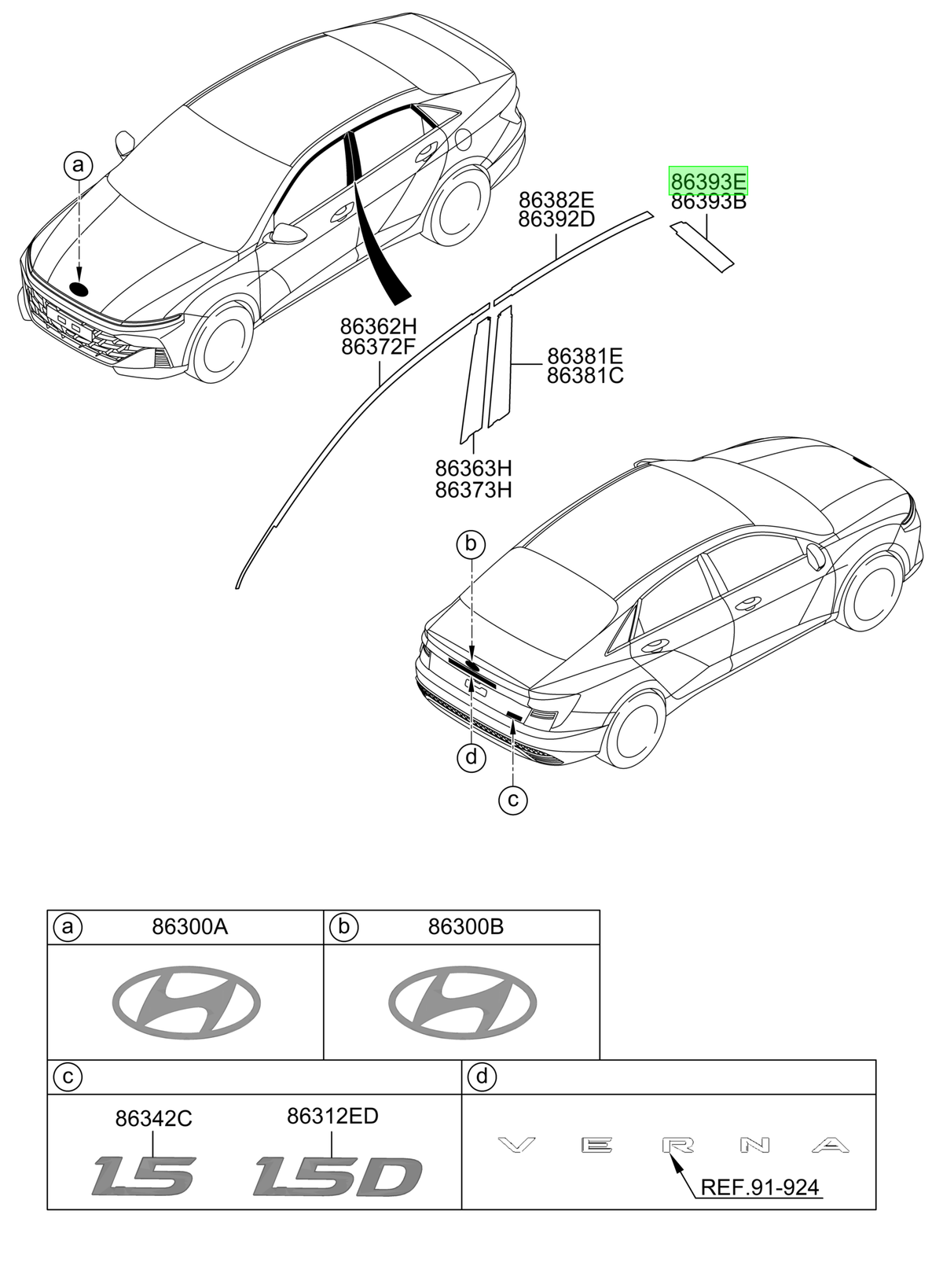 Blackout Tras. Pta. Tras. Izq. Lh Original Para Hyundai Acce
