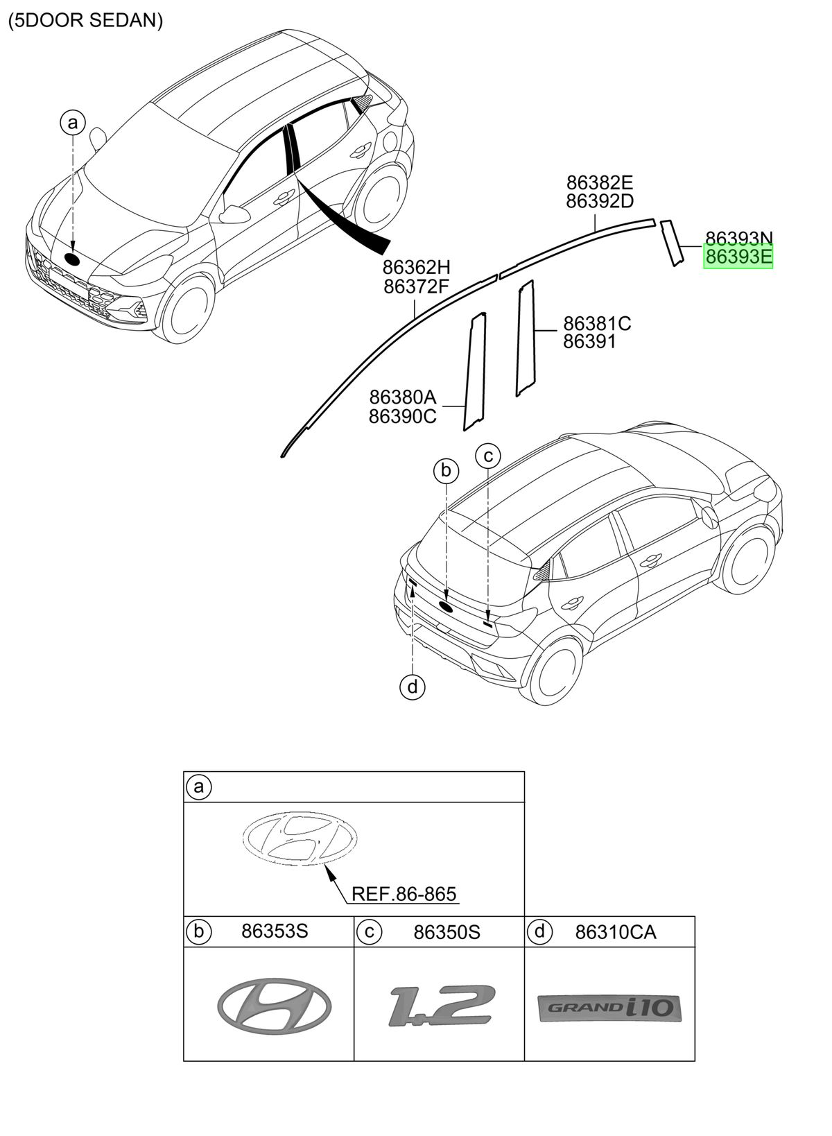 Autoadhesivo Marco Original Para Hyundai I10 2019-2025