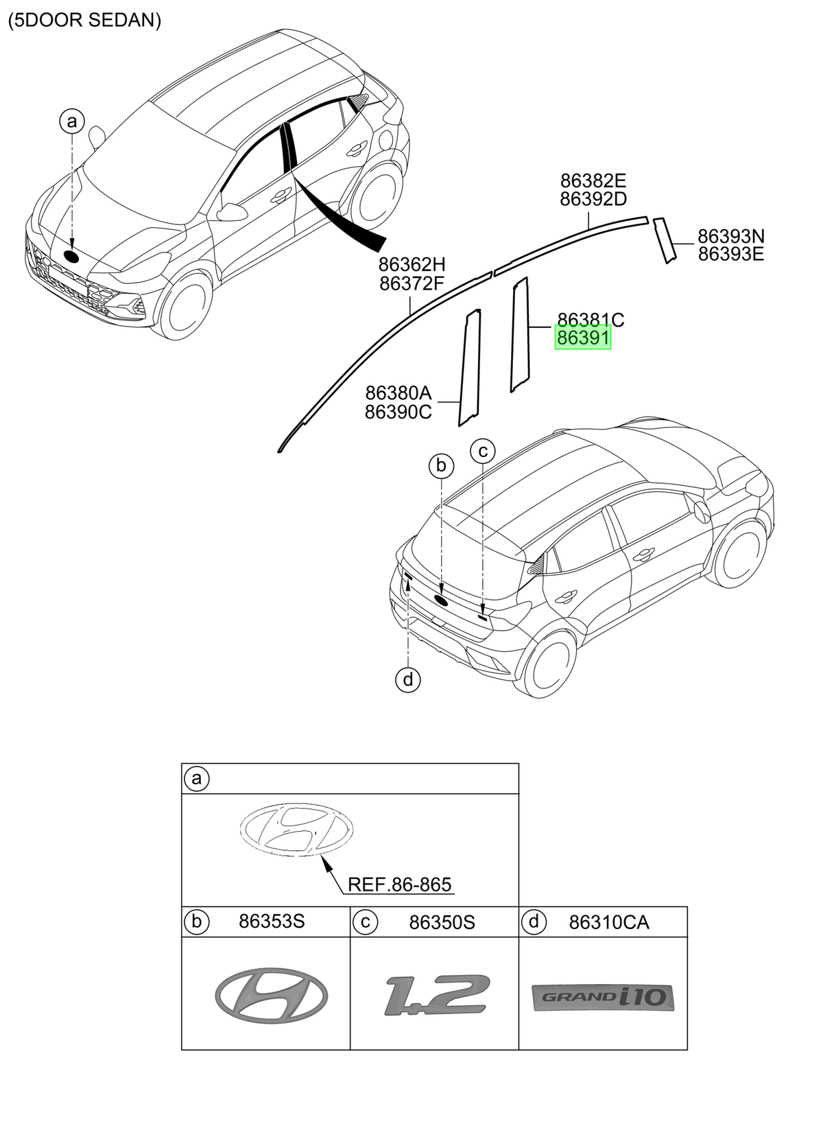 Puerta Tras. Der. Rh Original Para Hyundai I10 2019-2025