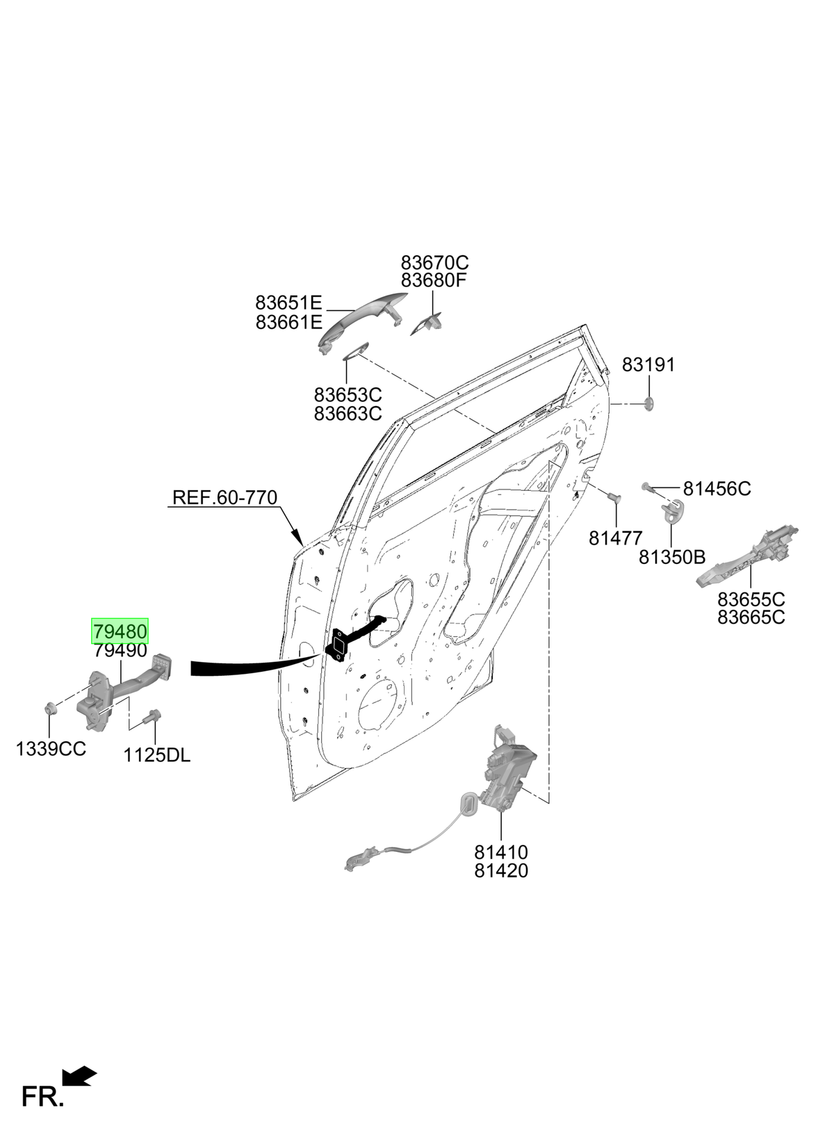 Tirador Puerta Original Para Hyundai Kona 2023-2025