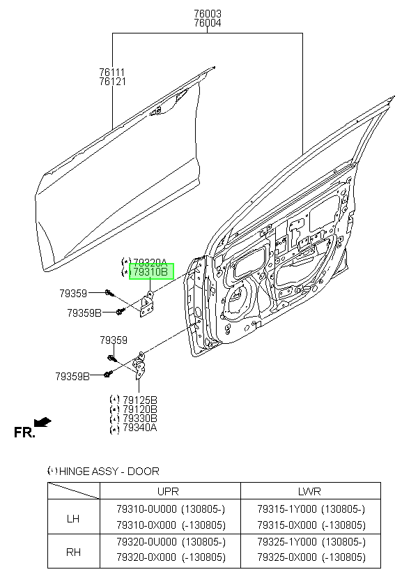 Bisagra Puerta Lh Original Para Kia Rio 2011-2015