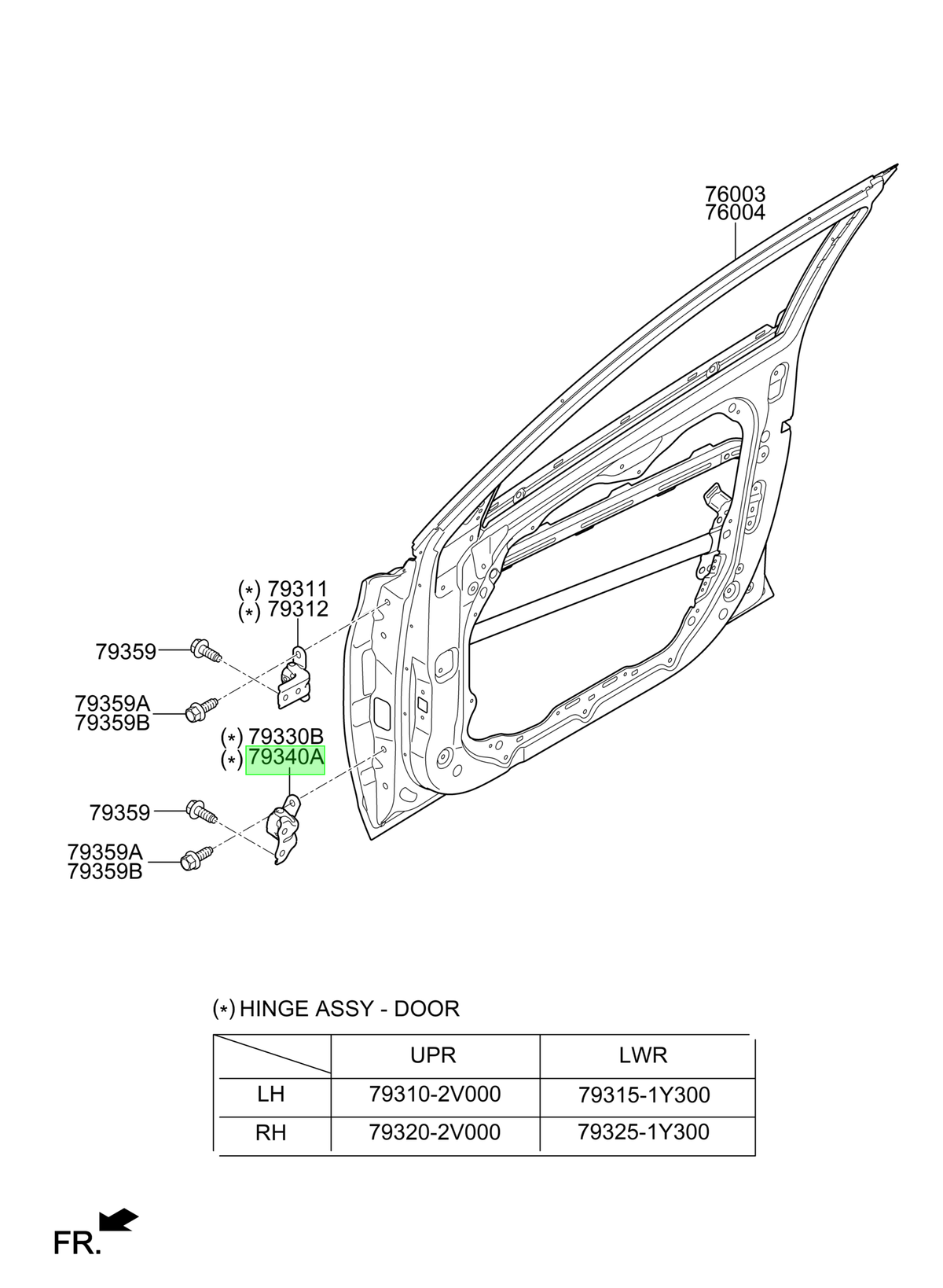 Bisagra Infpta Del Del. Rh Orig. Para Hyundai I30 Desde 2018