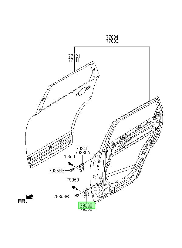 Puerta Tras. Der. Rh Original Para Kia Sorento 2009-2024