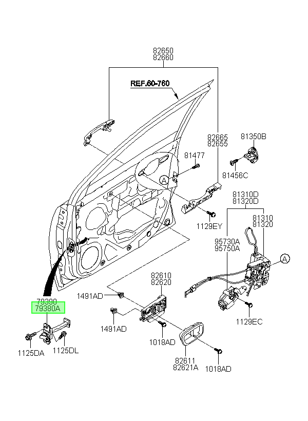 Tirador Puerta Original Para Kia Rio 2003-2015