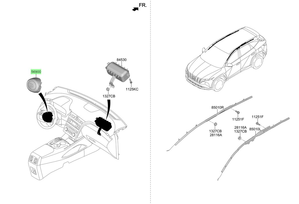 Airbag Conductor Original Para Hyundai Tucson 2020-2025