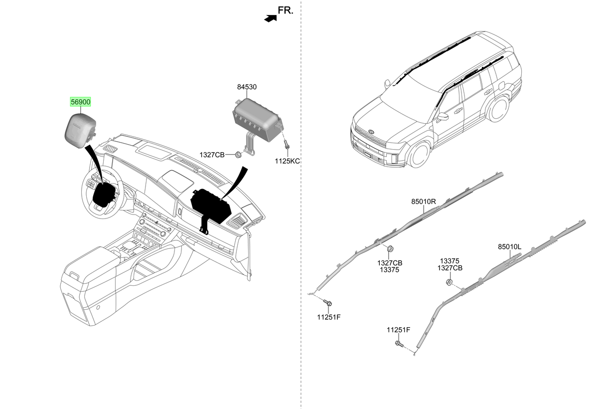 Airbag Conductor Original Para Hyundai Santa Fe 2023-2025