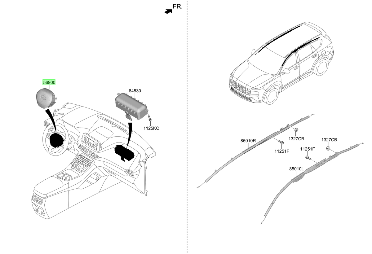 V-airbag Conductor Orig. Para Hyundai Santa Fe Desde 2018