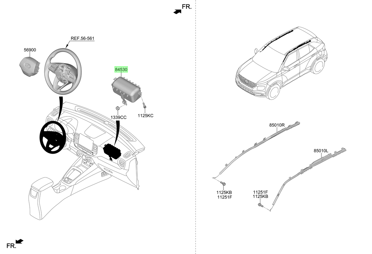 Air-bag Pasajero Orig. Para Hyundai Venue Desde 2019