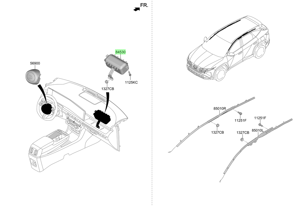 Airbag Pasajero Original Para Hyundai Tucson 2021-2025