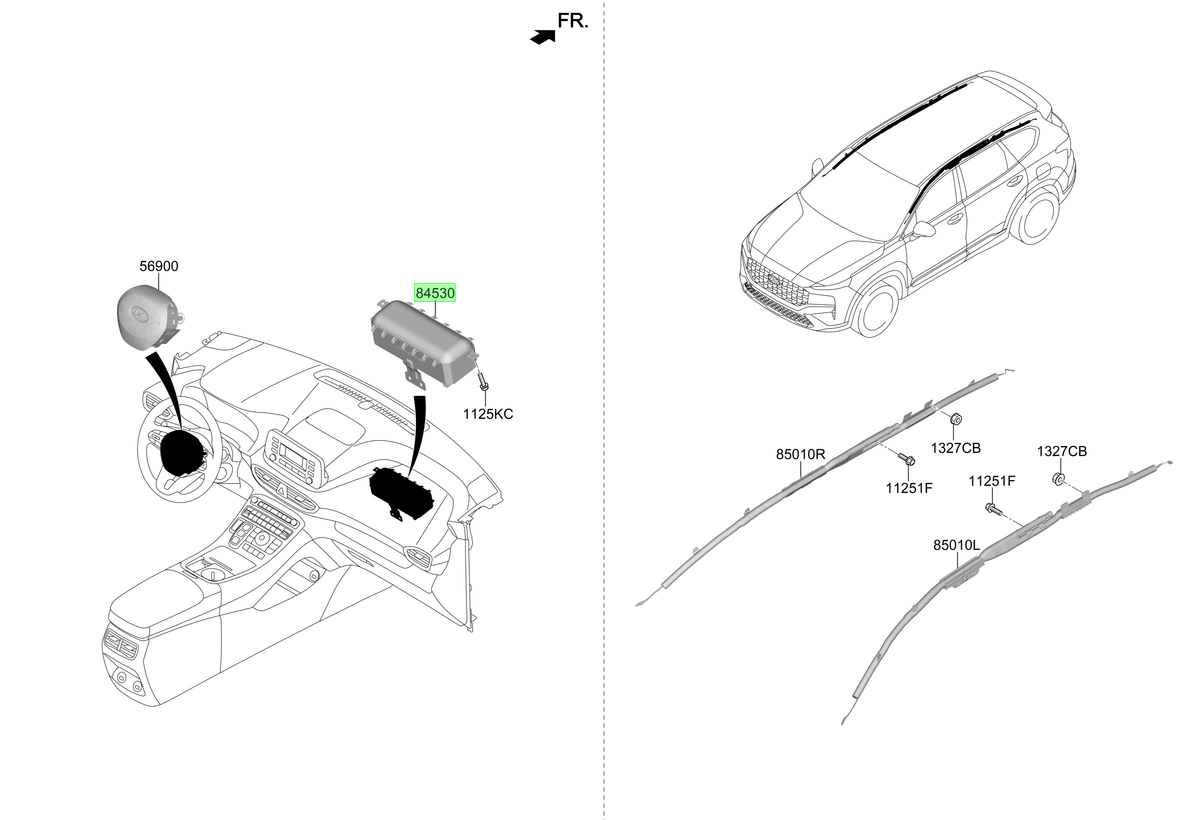 V-airbag Pasajero Orig. Para Hyundai Santa Fe Desde 2018