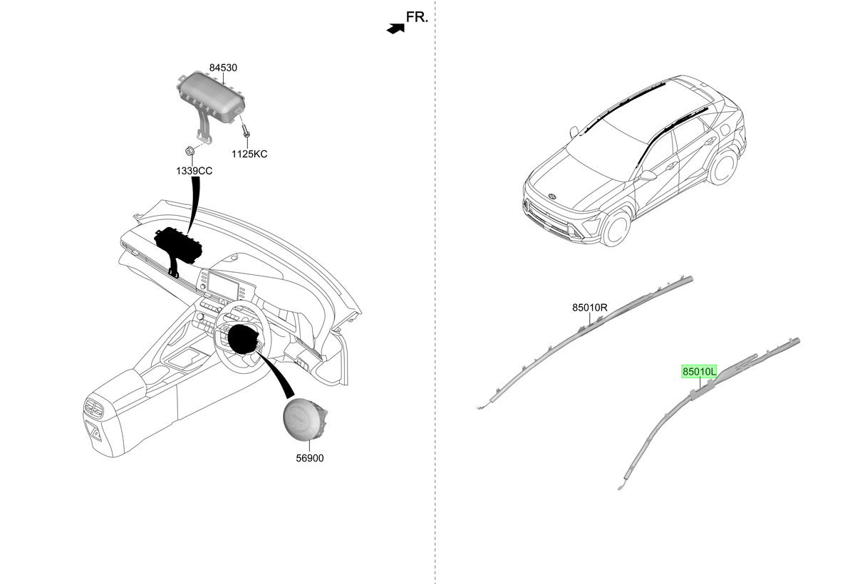 Airbag Cortina Izq. Lh Original Para Hyundai Kona 2023-2025