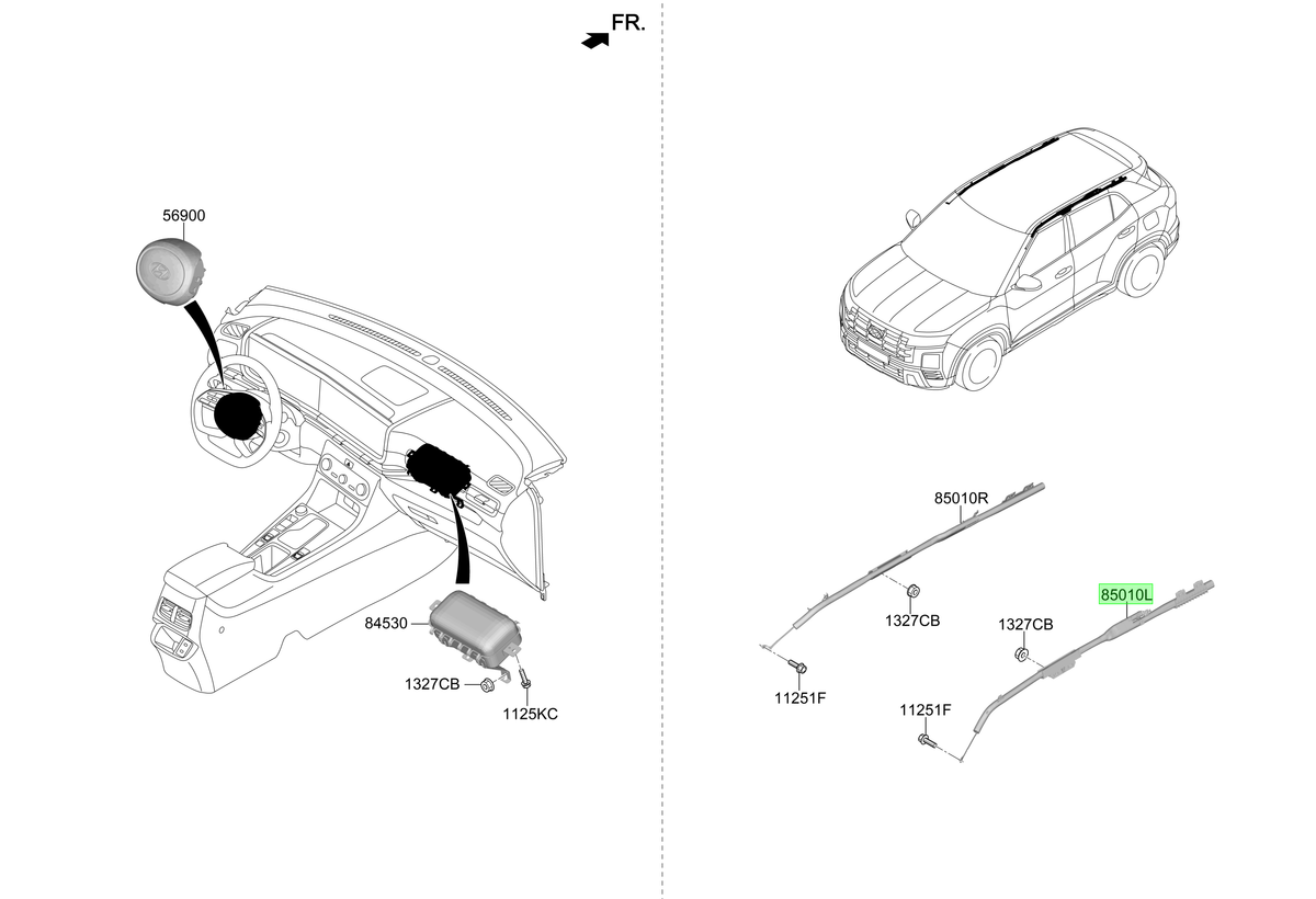 Airbag Cortina Izq. Lh Original Para Hyundai Creta 2020-2025
