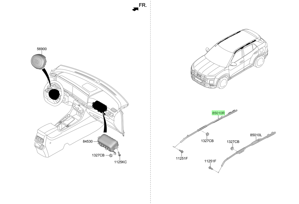 Airbag Cortina Der. Rh Original Para Hyundai Creta 2024-2025