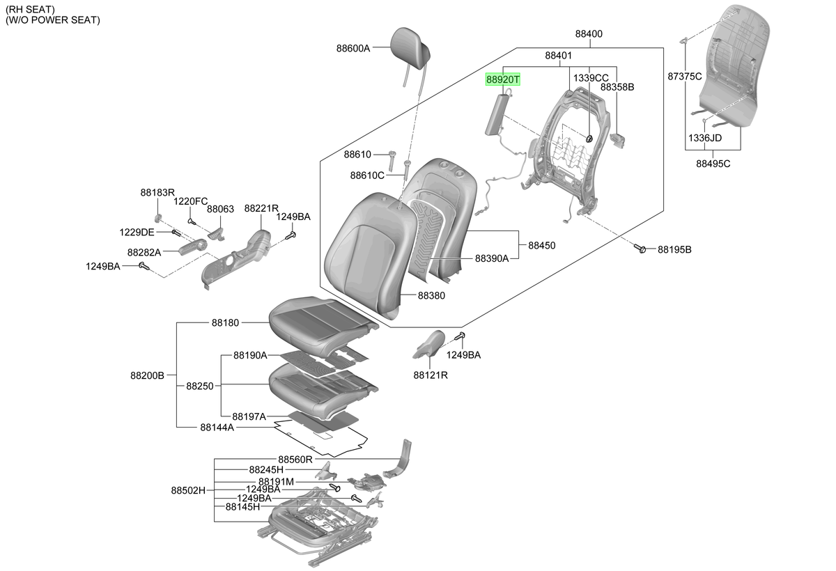 Airbag Lat. Del. Der. Rh Orig. Para Hyundai Kona 2023-2025