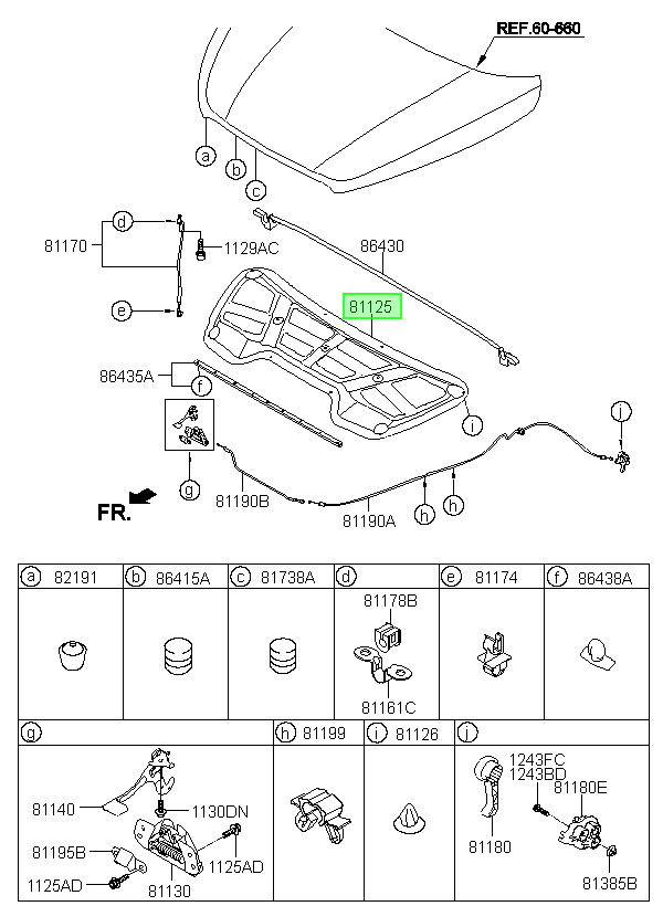 Tapiz Int Capot Int Orig. Para Hyundai Tucson 2011-2014