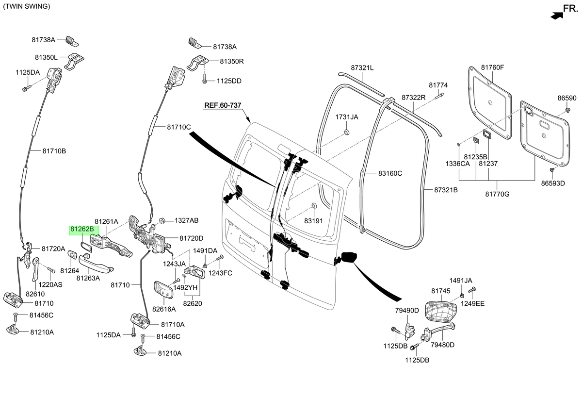 Sello Manilla Pta. Tras. Original Para Hyundai H1 2007-2022