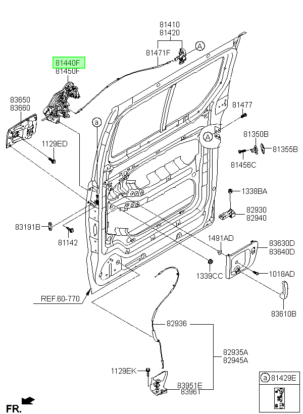 Chapa Puerta H-1 Tras. Lh Orig. Para Hyundai H1 2007-2015