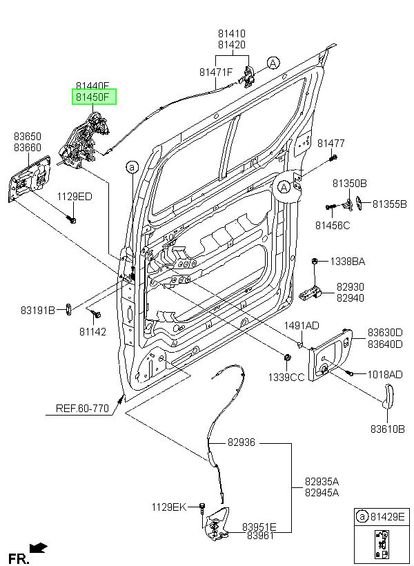 Chapa Pta Tras. Rh Orig. Para Hyundai H1 2007-2015